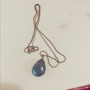 Elegant Blue Teardrop Pendant Necklace